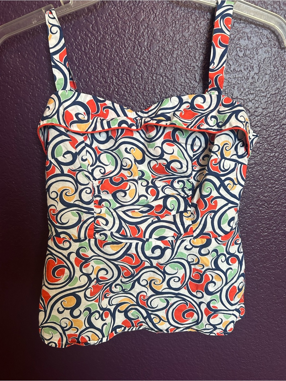 CAbi Keepsake Swirl Cami Tank Top Vintage Multicolor Size 6